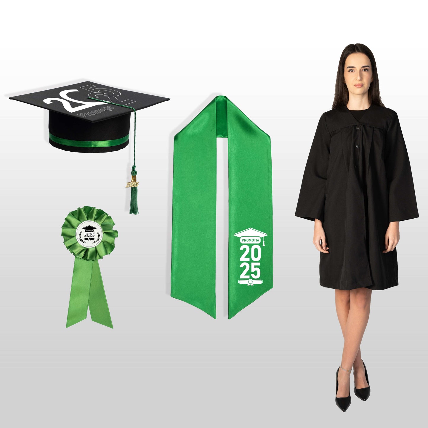 Pachet Robă, Tocă, Eșarfă, Cocardă cu personalizare standard - 2025