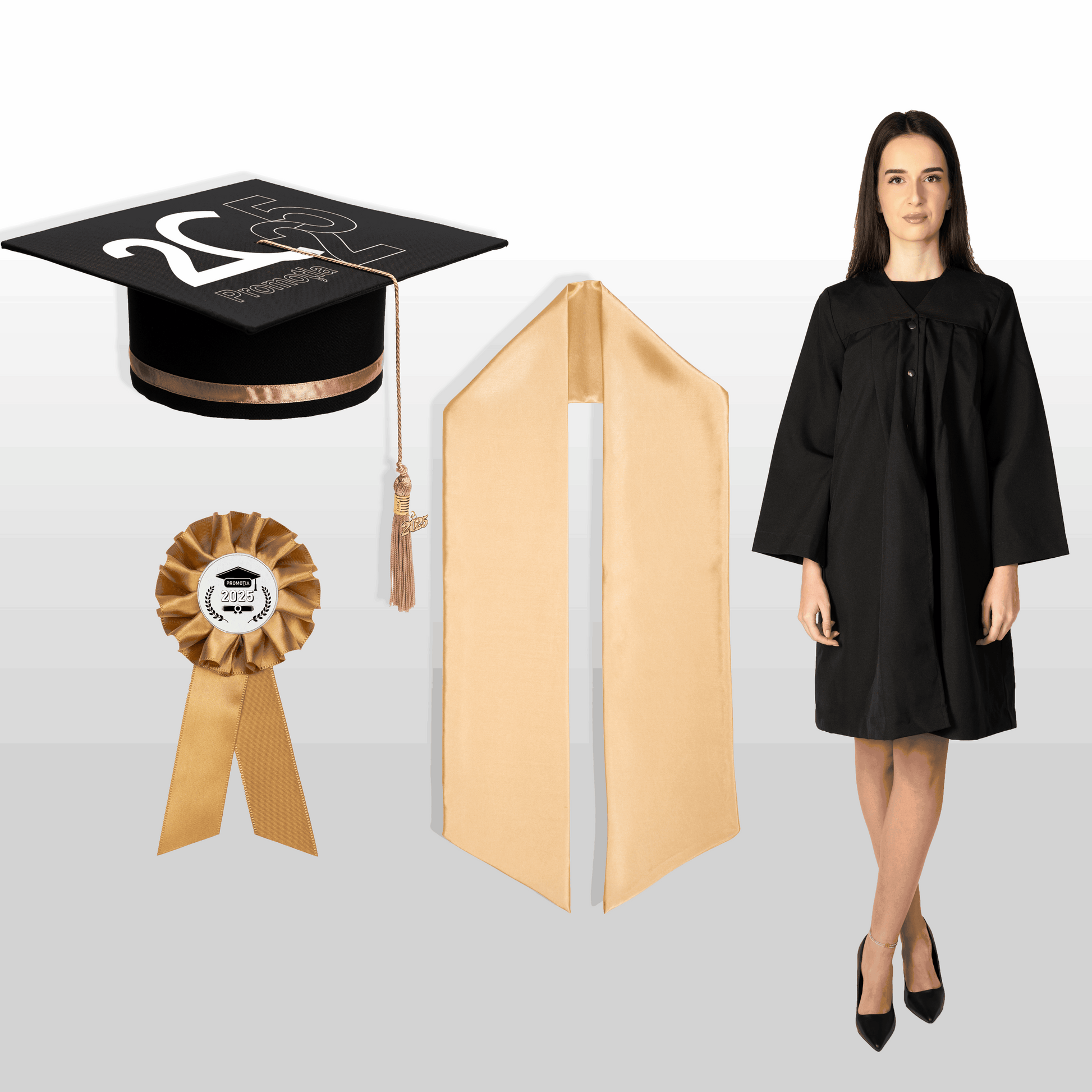 Pachet Robă, Tocă, Eșarfă, Cocardă cu personalizare standard - 2025