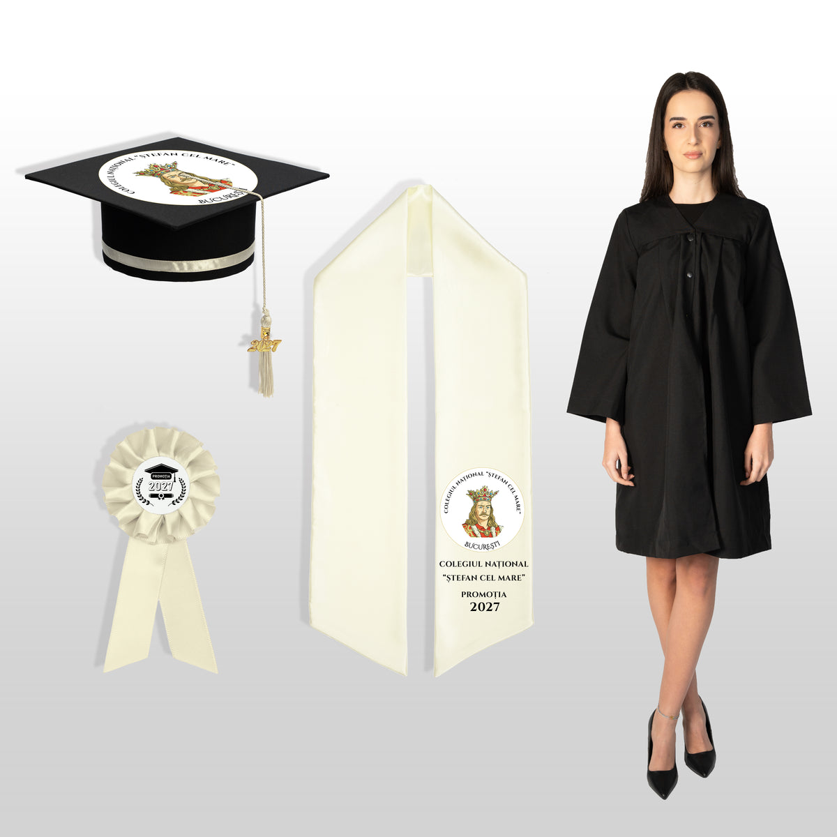 Roba, Tocă, Eșarfă și Cocardă - Personalizate complet