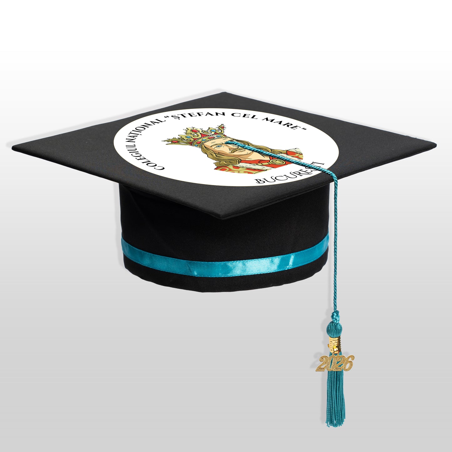 Tocă absolvire turquoise personalizată