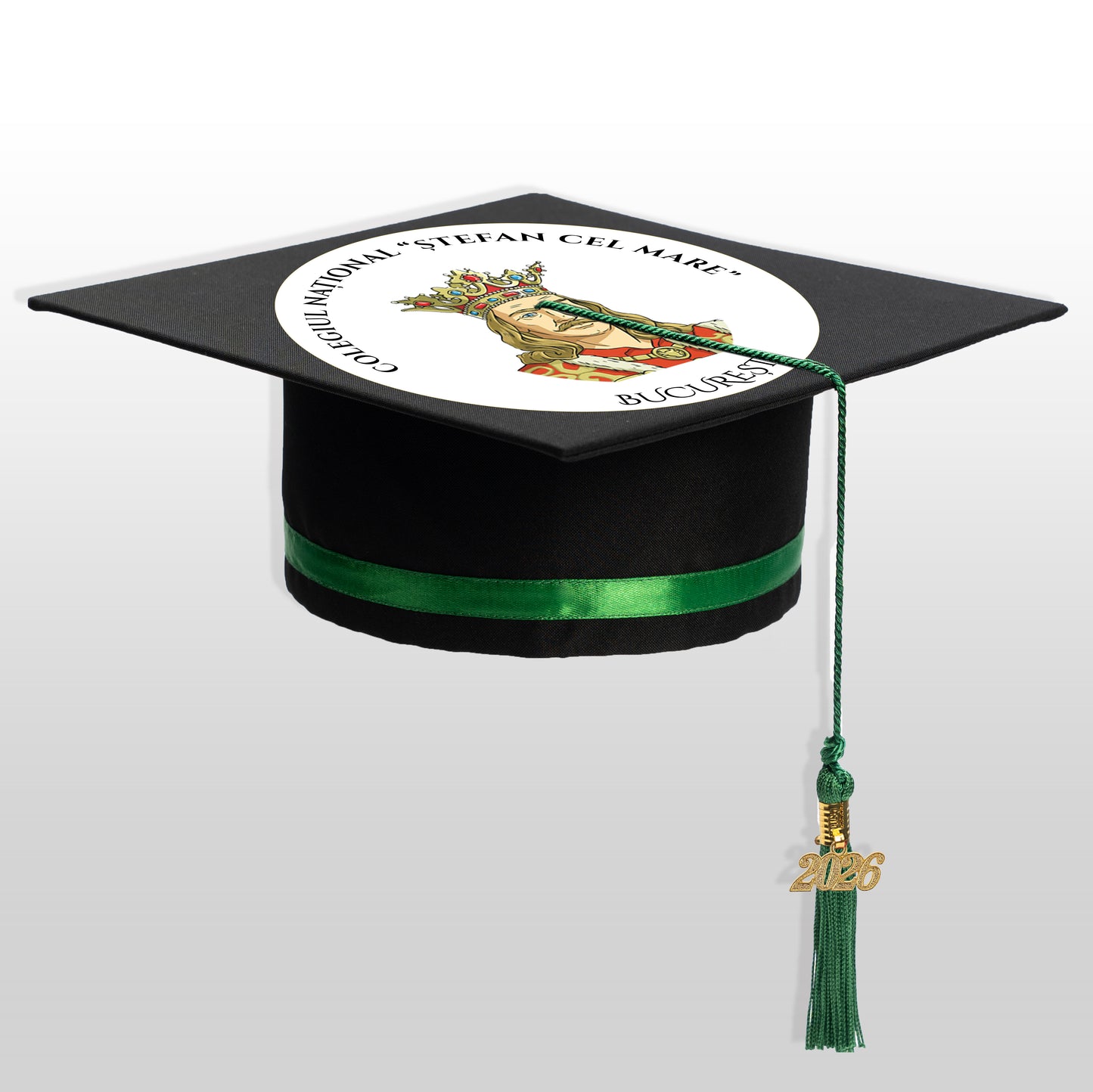 Tocă absolvire verde smarald personalizată