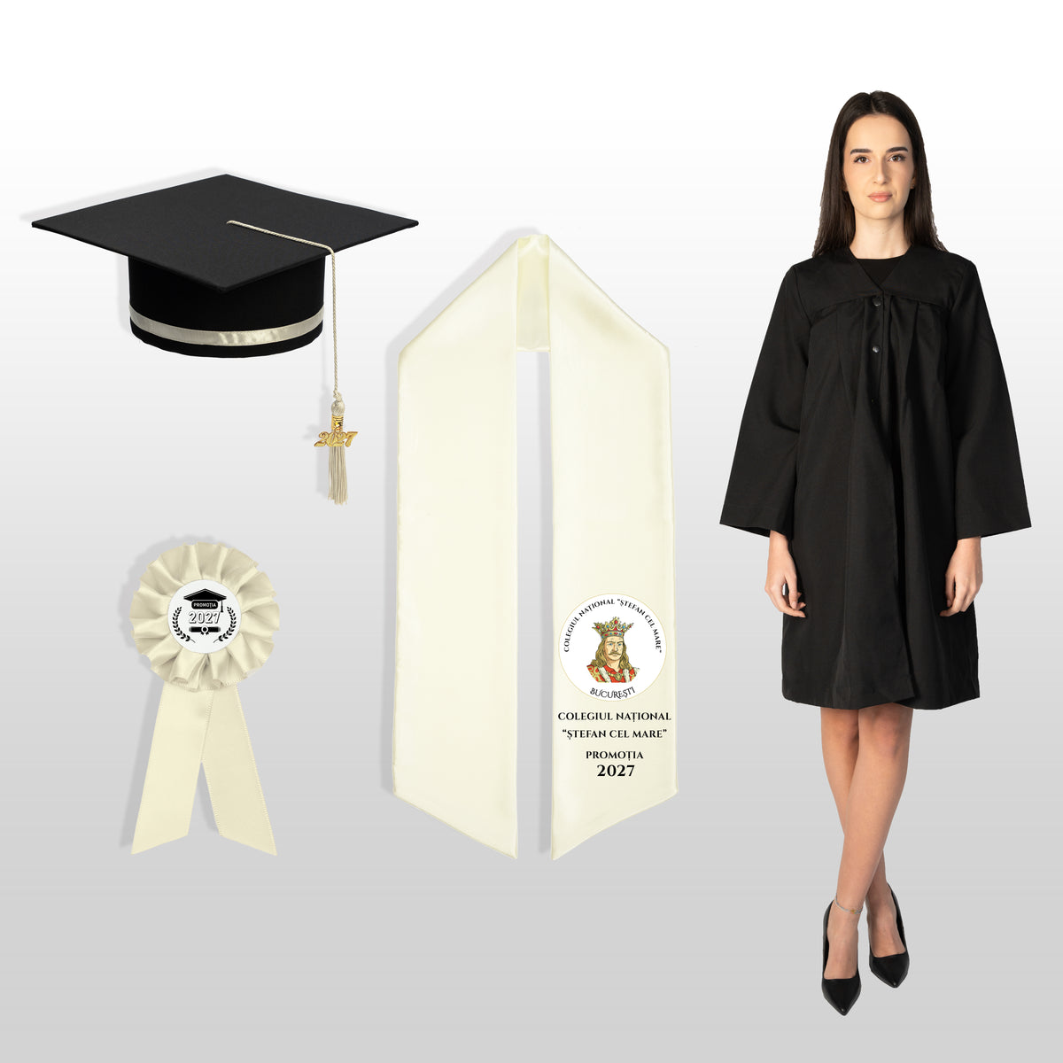 Roba, Tocă, Eșarfă și Cocardă - Personalizate complet